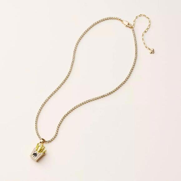 Kate Spade French Fry Charm Tennis Necklace - Picture 2 of 5